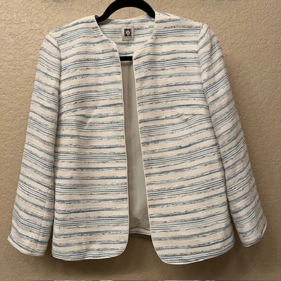 Anne Klein Women's Collarless Open Front Cardigan Jacket - Picture 1 of 8